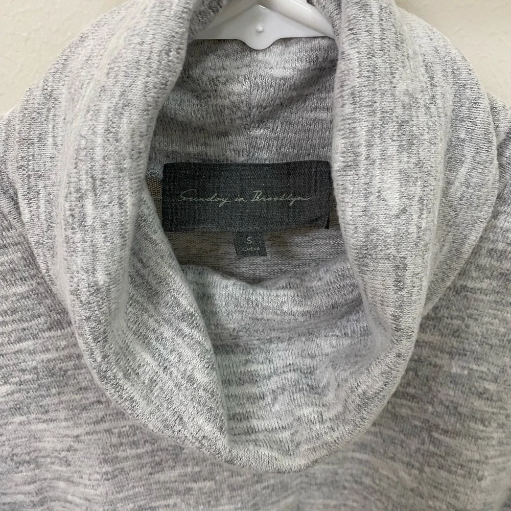 Sunday in Brooklyn Gray and Cream Cowl Neck Sweater - Picture 2 of 6